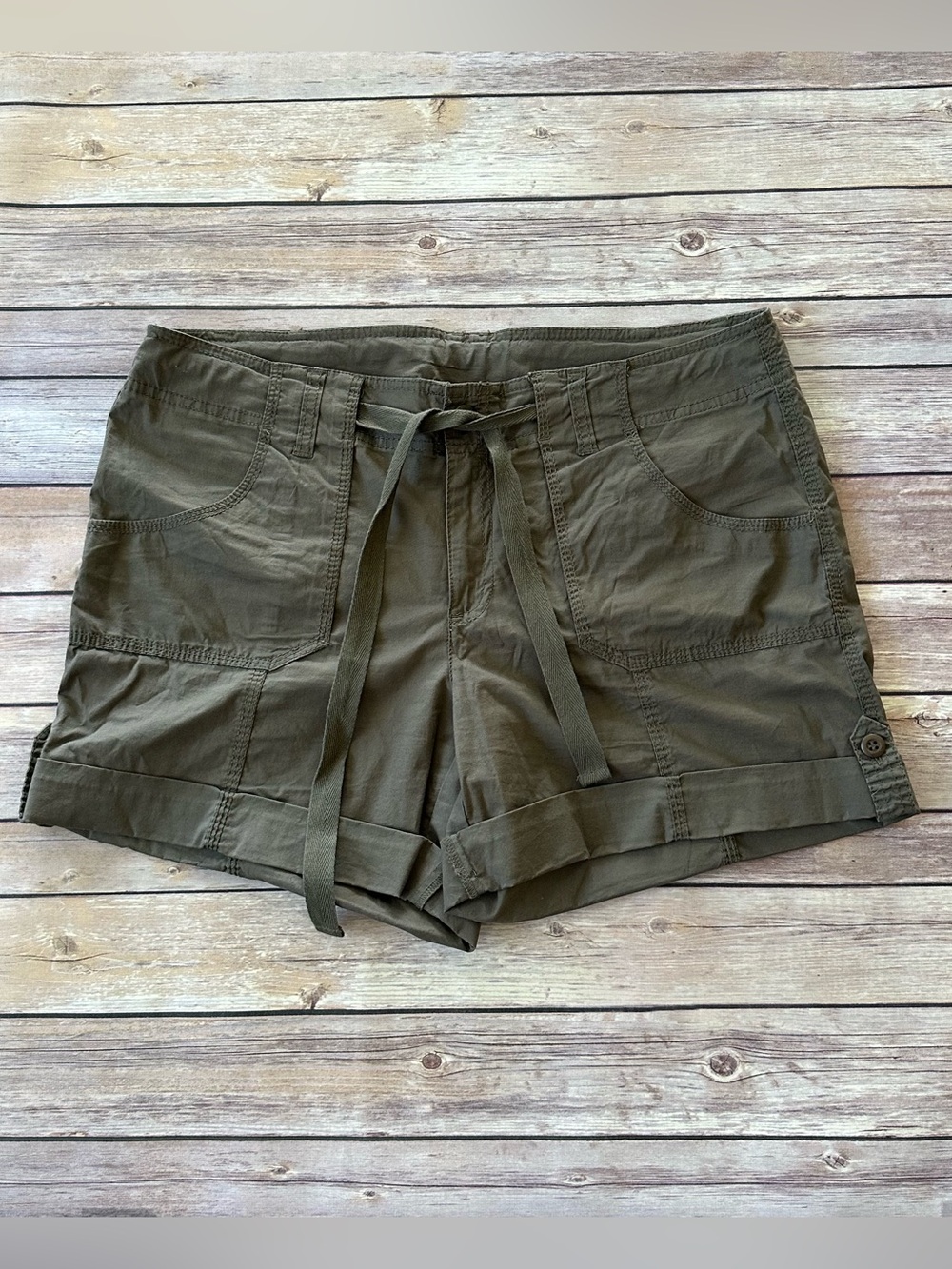 INC International Concepts Olive Green Drawstring Cargo Shorts